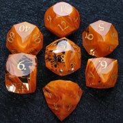 1-7pcs DND Fantasy Blue Glass Gemstone Dice Set Multi-sided Polyhedral Dice Golden Word Dice for D&D Game COC Role Playing RPG