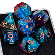 Resin Dice Set Sharp Edge Dice Handmade Resin D&D Dice Set for Dungeons and Dragons Gifts Digital Dice D20 Dice
