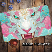 Fantasy White Beast TCG Playmat Magic Card Battle Mat Non-Slip Durable 35X60CM Commander playmat Board Game Mat for TCG Card Pad