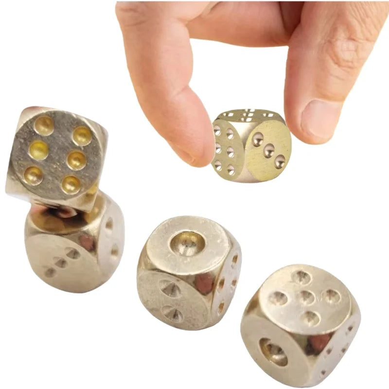 Gold Metal D6 Dice - 6 Piece