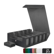 Leather Trading Card Storage Box 5 Rows Magnetic Closure Game Cards Box With Viewing Windows Card and Note Storage Supplies