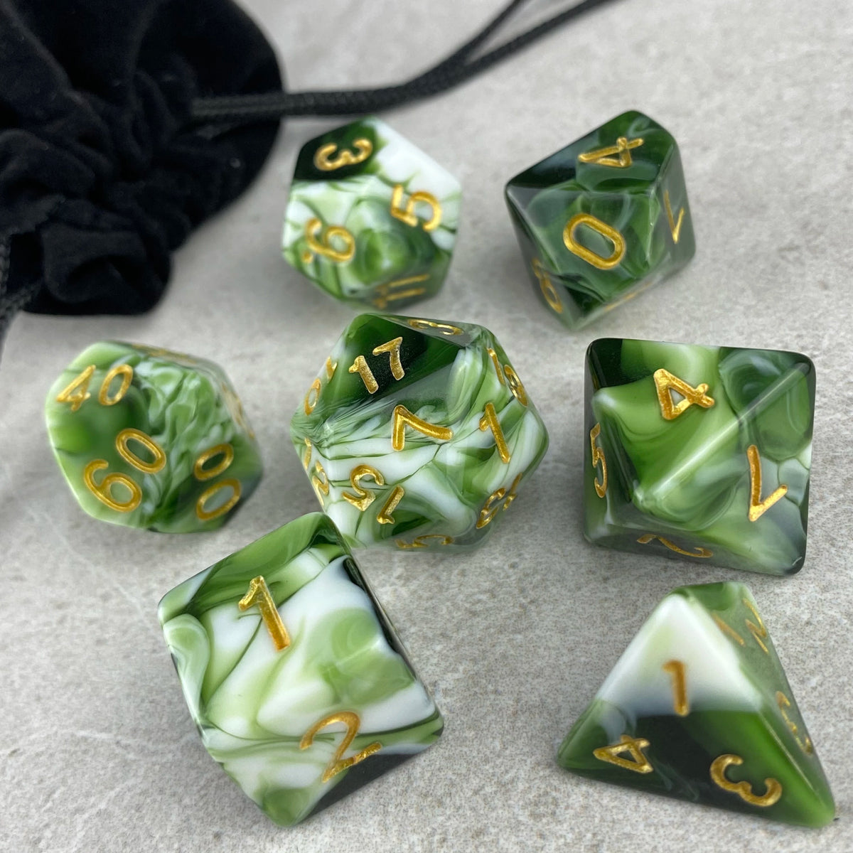 Two-Tone Dice Set with Bag – 9 Colours to Choose From