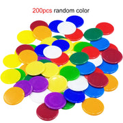 50/100/200pcs 19mm Plastic Chips DIY Tokens Color Transparent Board Game Coins Bingo Accessories Teaching Game Coins TMZ