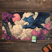 Retro Fantasy Dragon MTG Playmat Magic Card Battle Mat Non-Slip Durable 35X60CM Commander playmat Board Game Mat for TCG