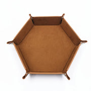 18Colors Foldable Dice Tray PU Leather Flannel Hexagonal Dice Rolling Plate Table Game Office Sundries Key Portable Storage Box