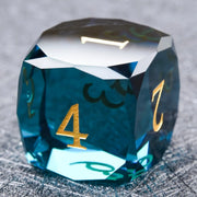 1-7pcs DND Gemstone Dice Set Multi-sided Polyhedral Blue Glass Gemstone Dice for D&D Game COC Role Playing RPG Table Game