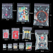 StoBag 100pcs Cartoon Transparent Mini Zipper Plastic Bags Small Sealing Jewelry Packaging Pouch Storage Waterproof Reusable