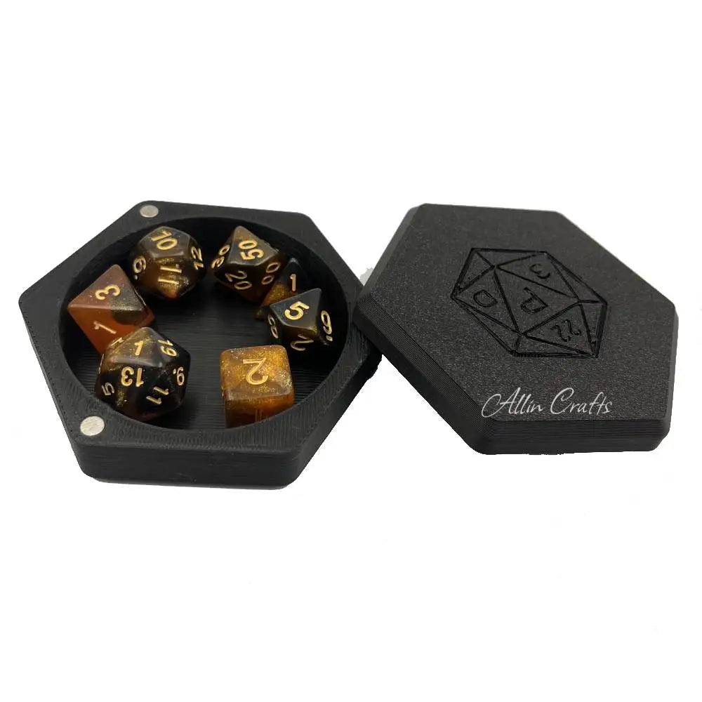Acrylic Dice Storage Box - Matte Black – 17 Colours to Choose From