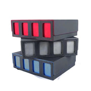 Leather Trading Card Storage Box 5 Rows Magnetic Closure Game Cards Box With Viewing Windows Card and Note Storage Supplies