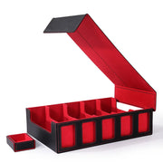 Trading Card Storage Box with Display Window and Dice Tray, Deck Case with Removable Lid; 3900+ Card Deck Box for CCG TCG