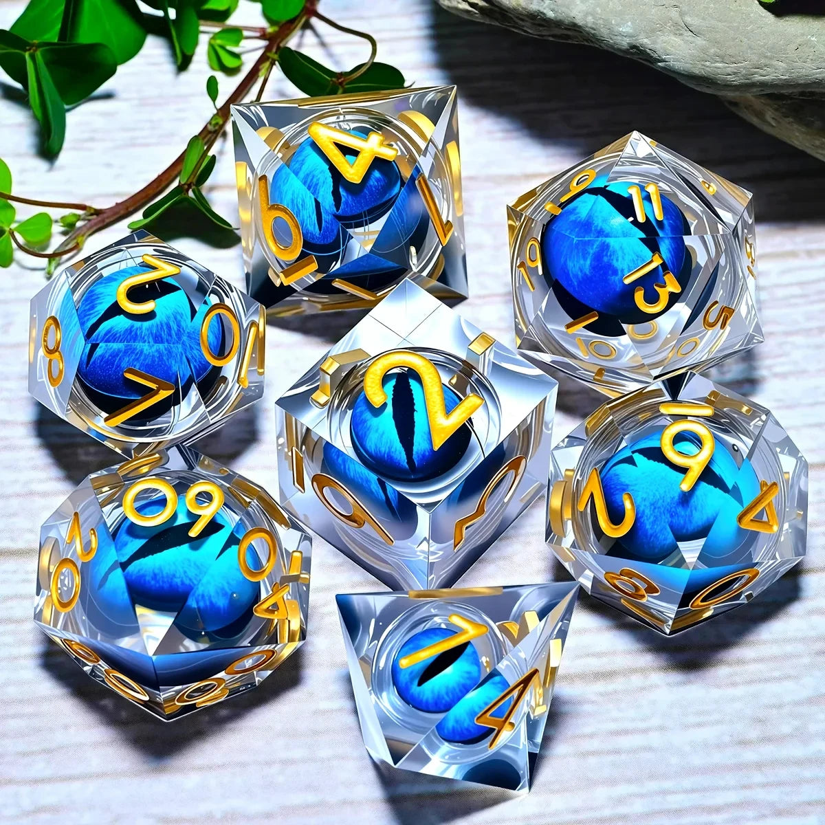 Crystal Resin Dice Set – 4 Colours to Choose From
