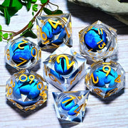 DND Resin Dice 7-Piece Set for Dungeons and Dragons DND 5e RPG Gift, Board Game Tabletop Role Playing Dice Game, Birthday Gift,