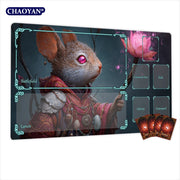 Van Gogh Style Cute Wizard TCG Playmat Magic Card Mat Stitched Edge Non-Slip Durable Tabletop Playmat Board Game Mat for TCG