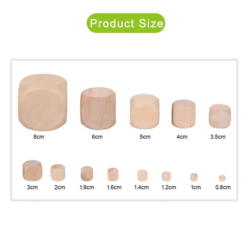 Wooden D6 Dice Set - 10 Piece - Design 2