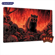 Fire Forest and Raccoon Magic Card Battle Mat TCG Playmat Anti-slip Base 35X60CM gathering gaming mats Board Game Mat for TCG