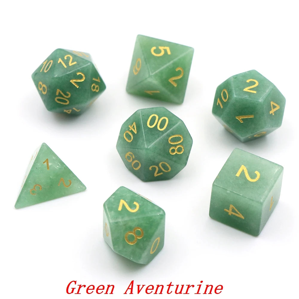 Natural Stone Dice Set – 7 Colours to Choose From