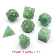 7PCS/ Set Polyhedral Dice Set Natural Stone RPG DND Role Playing Dragons Board Game Multiple Dice Natural Crystals Stones Gifts