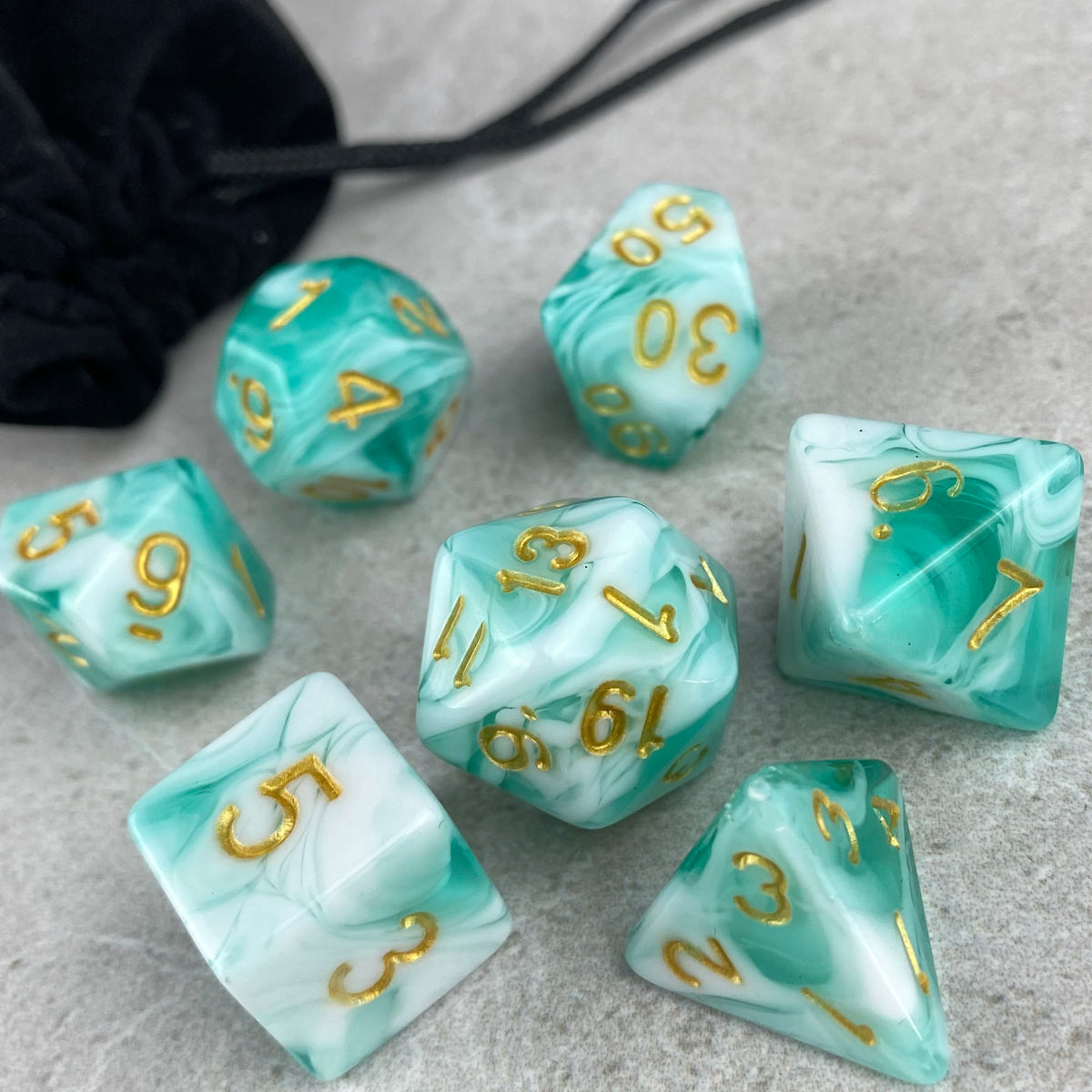 Two-Tone Dice Set with Bag – 9 Colours to Choose From