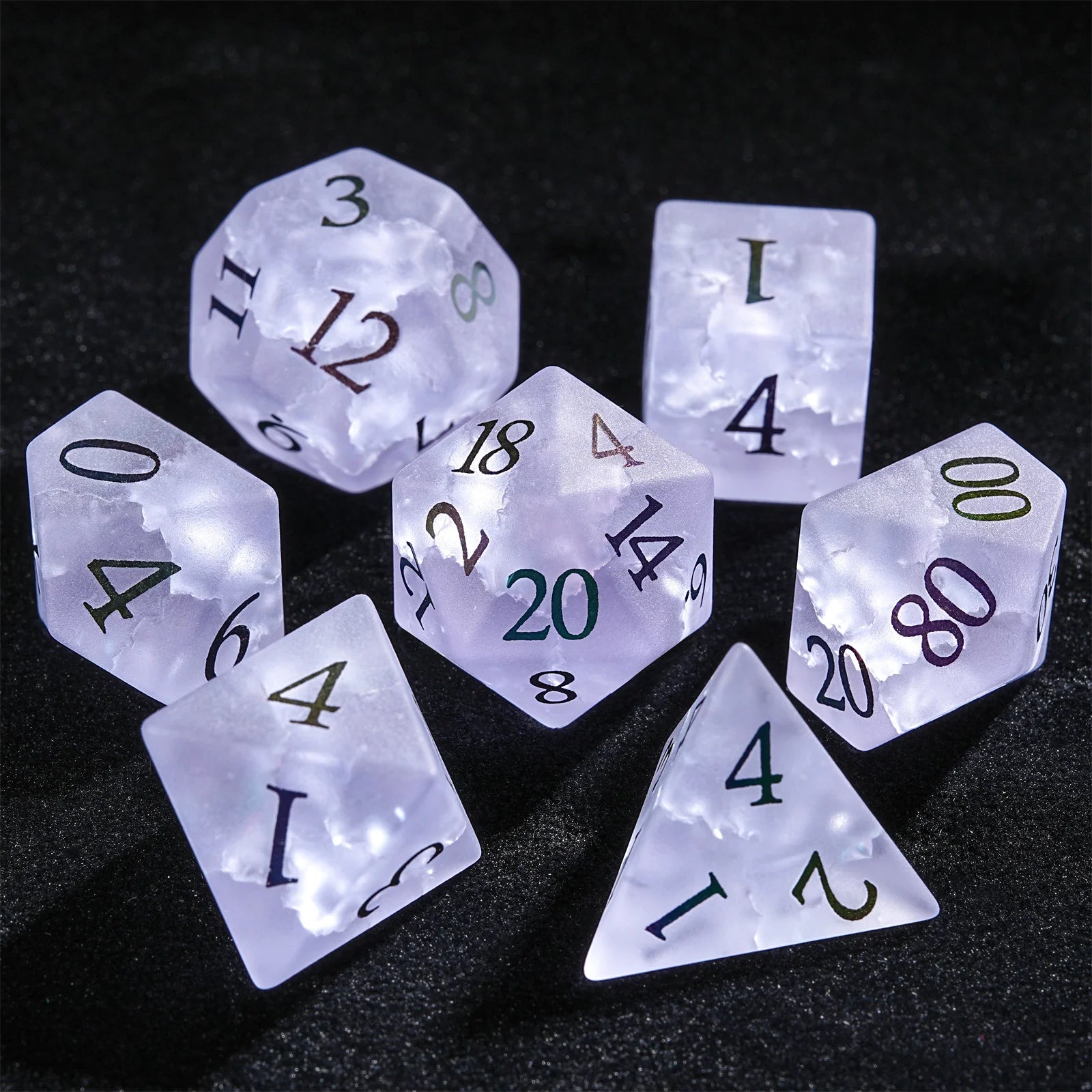 Black Stone RPG Dice Set - 7 Piece