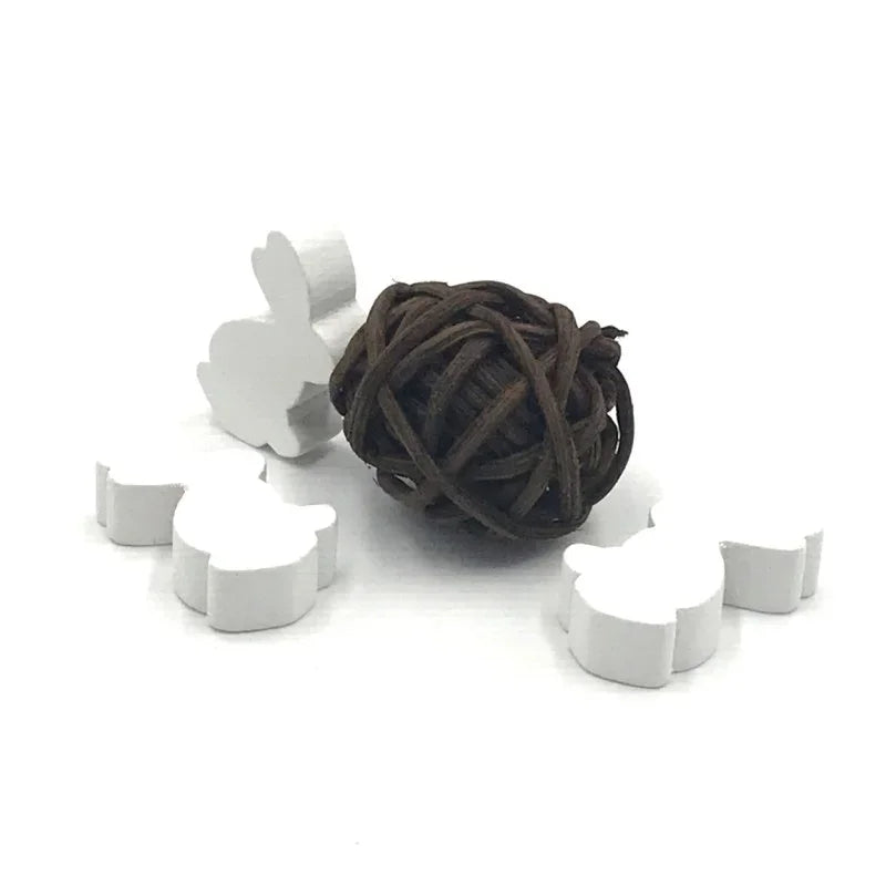 6 Pcs/Set DIY Rabbit Chess Pieces Accessories Wood Games