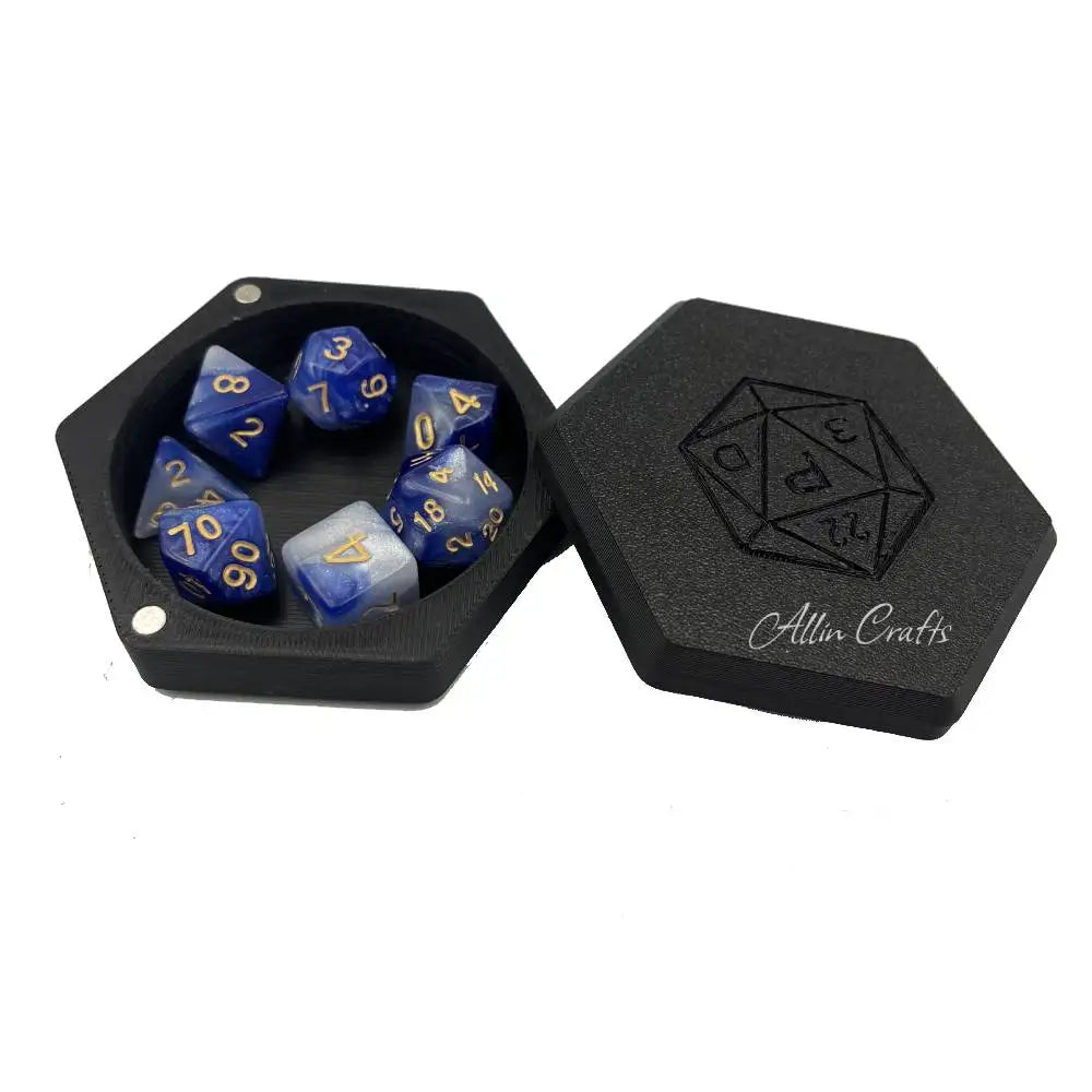 Acrylic Dice Storage Box - Matte Black – 17 Colours to Choose From