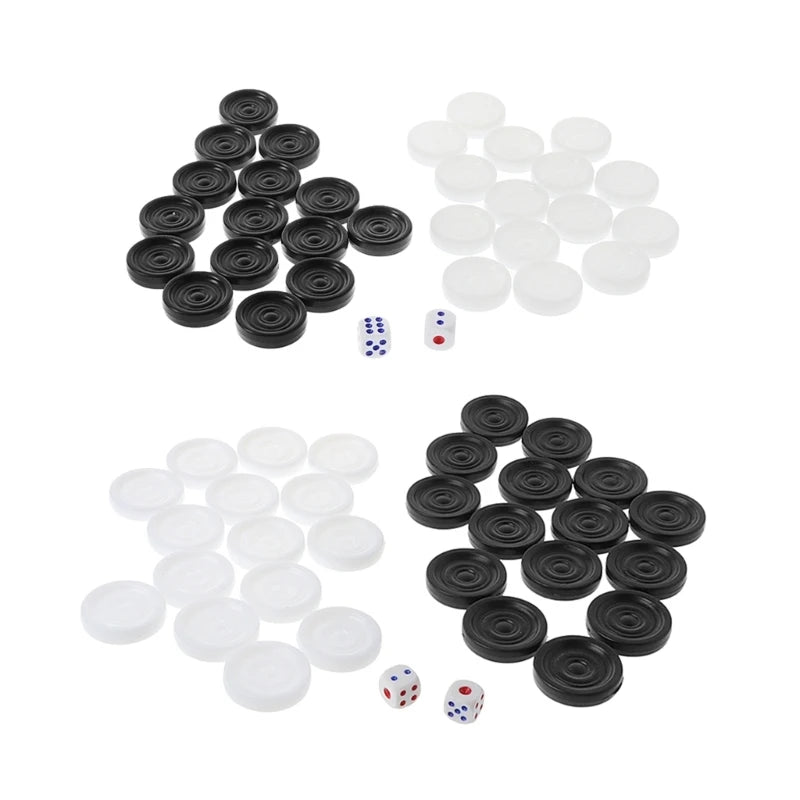 Black Plastic Game Tokens - 32 Pack