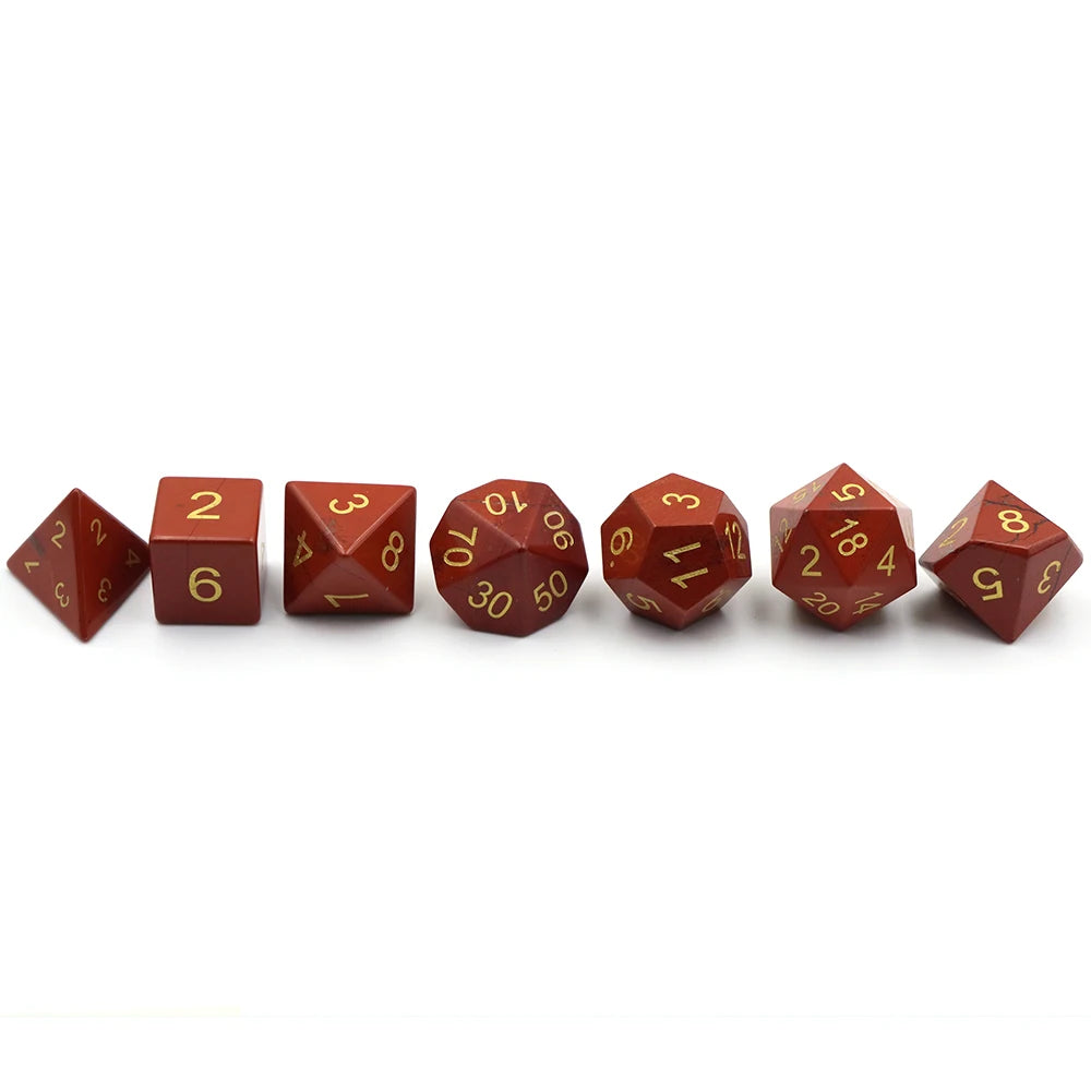 Natural Stone Dice Set – 7 Colours to Choose From