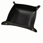 Leather Storage Tray Dice Box Coin Desktop Jewelry Box Makeup Key Tray DIY Household Folding Tray Storage Case