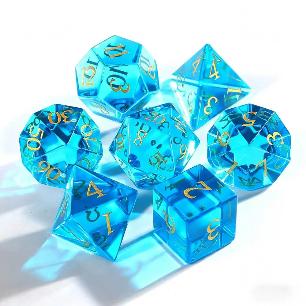 Crystal RPG Dice Set - 7 Piece - Design 2