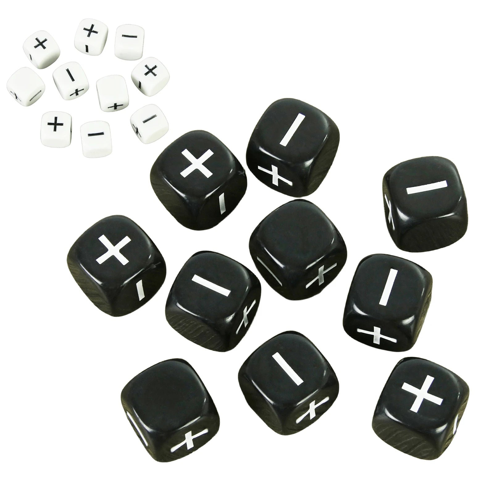 Black Resin D6 Dice Set - 10 Piece