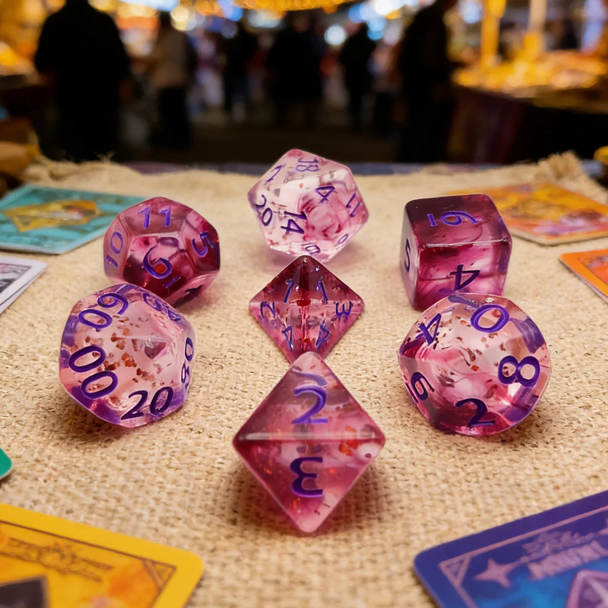 Clear Crystal Glitter RPG Dice Set
