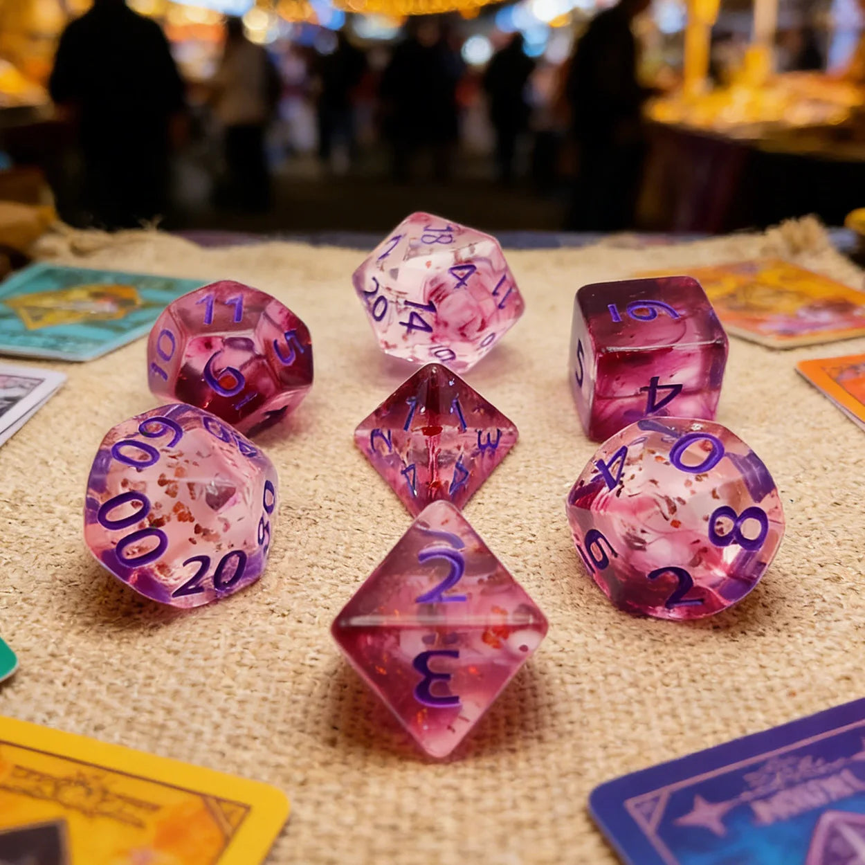 Clear Crystal Glitter RPG Dice Set
