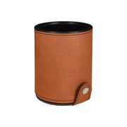 Leather Dice Cup Round Minimalist Design Durable Storage Box for Adults