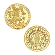 12 Creative Twelve Constellations Gold Plated encrusted Collectible Coins Abstract Art Zodiac Coin Set Crafts Gifts