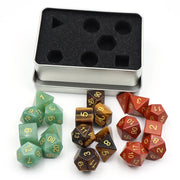 7PCS/ Set Polyhedral Dice Set Natural Stone RPG DND Role Playing Dragons Board Game Multiple Dice Natural Crystals Stones Gifts