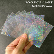 100pcs/Lot Heart-shaped Foil Laser Top Loading TCG Card Sleeves YGO Board Game  Photo Protector Trading Cards Shield Cover
