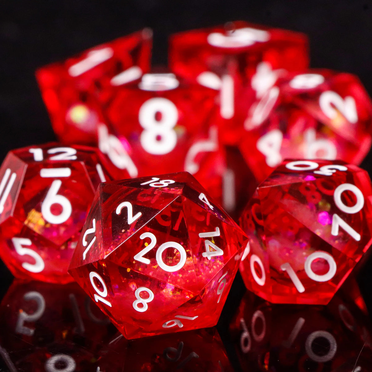 Handmade Sharp-Edge Resin Dice Set – 26 Colours to Choose From