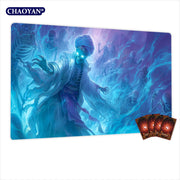 Van Gogh Style Cute Wizard TCG Playmat Magic Card Mat Stitched Edge Non-Slip Durable Tabletop Playmat Board Game Mat for TCG