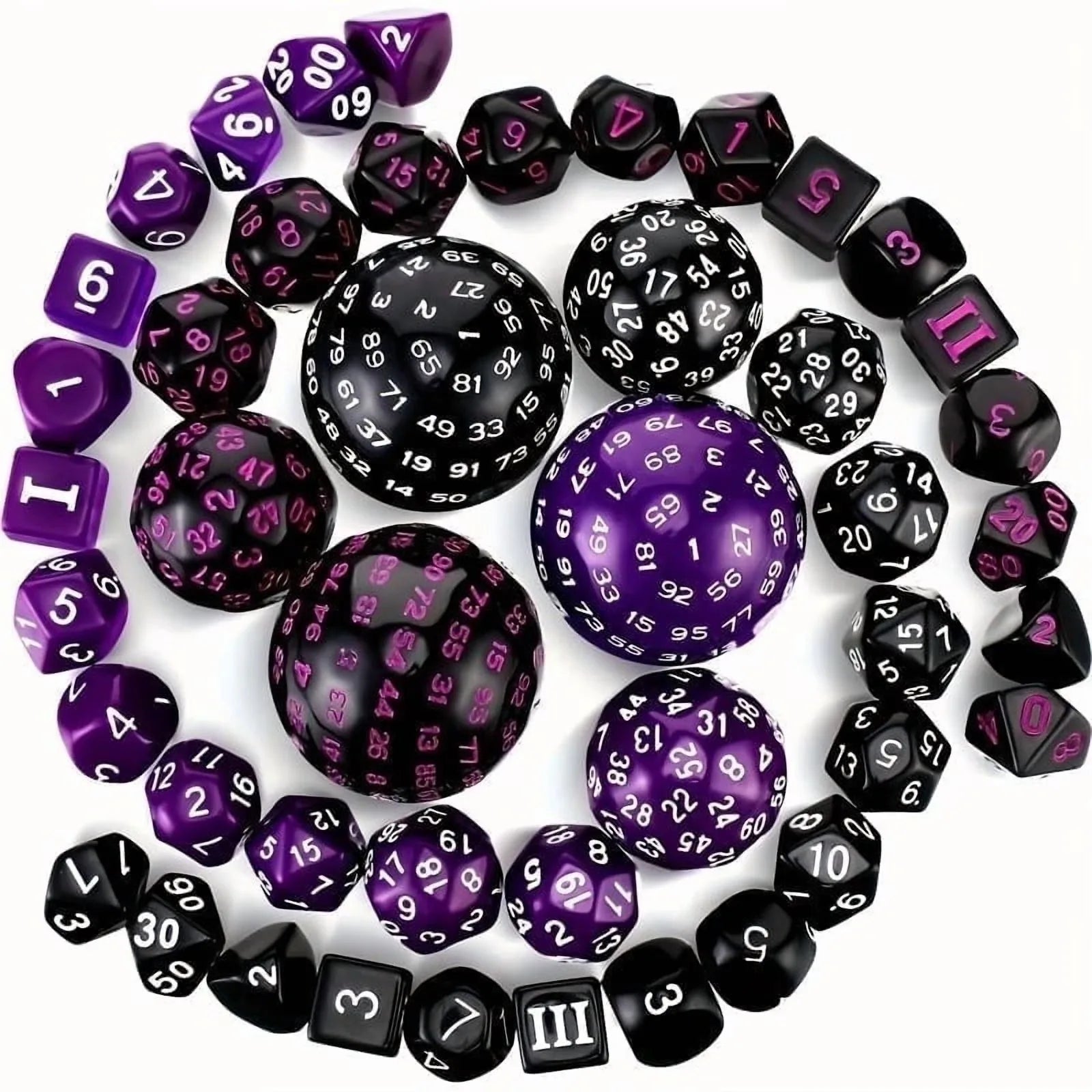 Extended Polyhedral RPG Dice Set - 15 Piece with Bag