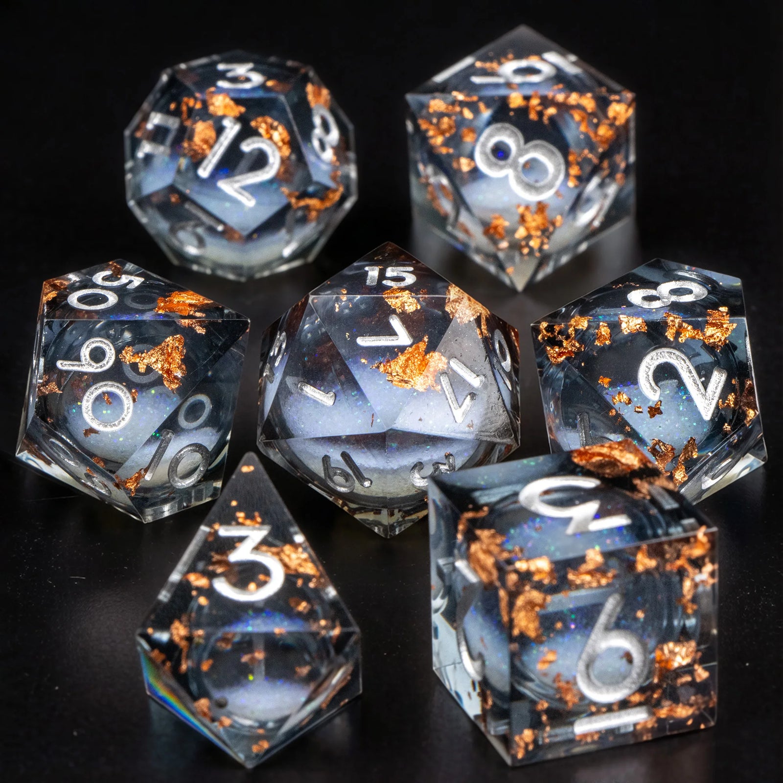 Gold Dragon Resin Polyhedral RPG Dice Set