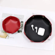 Foldable Dice Hexagonal Tray Box Pu Leather Desktop Storage Box Folding Hexagon Coin Square Tray Dice Game Storage Tray Holder