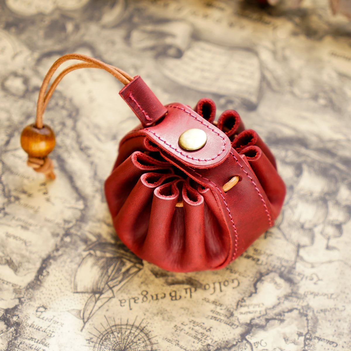 Leather Drawstring Dice & Coin Pouch – 6 Colours to Choose From