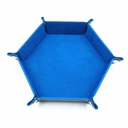 18Colors Foldable Dice Tray PU Leather Flannel Hexagonal Dice Rolling Plate Table Game Office Sundries Key Portable Storage Box