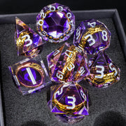 Magic Lord Rings Dice Set, 7Pcs Dungeon Dragon DnD Dice, Resin LOTR D&D Dice Set for Role Playing Game, D and D Sharp Edge Dice