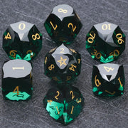 1-7pcs Purple Crystal Gemstone Dice Set Golden Word DND Dice Multi-sided Polyhedral Dice for D&D Game COC Role Playing RPG Table
