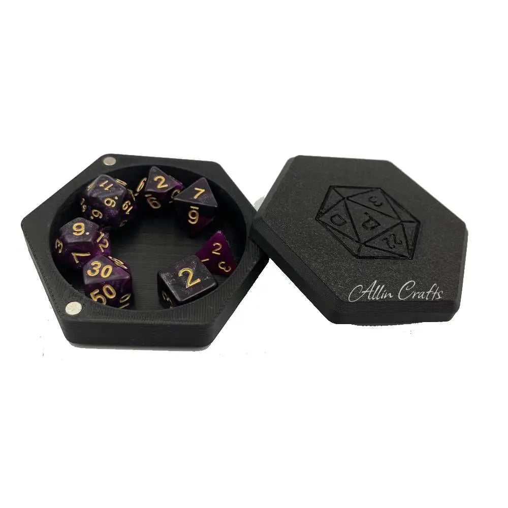 Acrylic Dice Storage Box - Matte Black – 17 Colours to Choose From