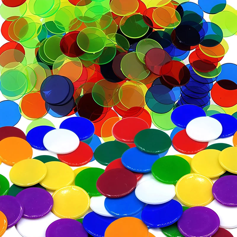 Clear Plastic Game Tokens - 200 Pack