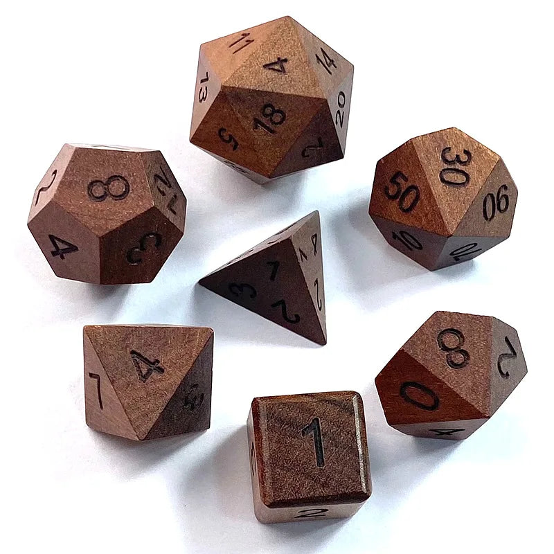 Wooden Dice Set – 12 Colours to Choose From