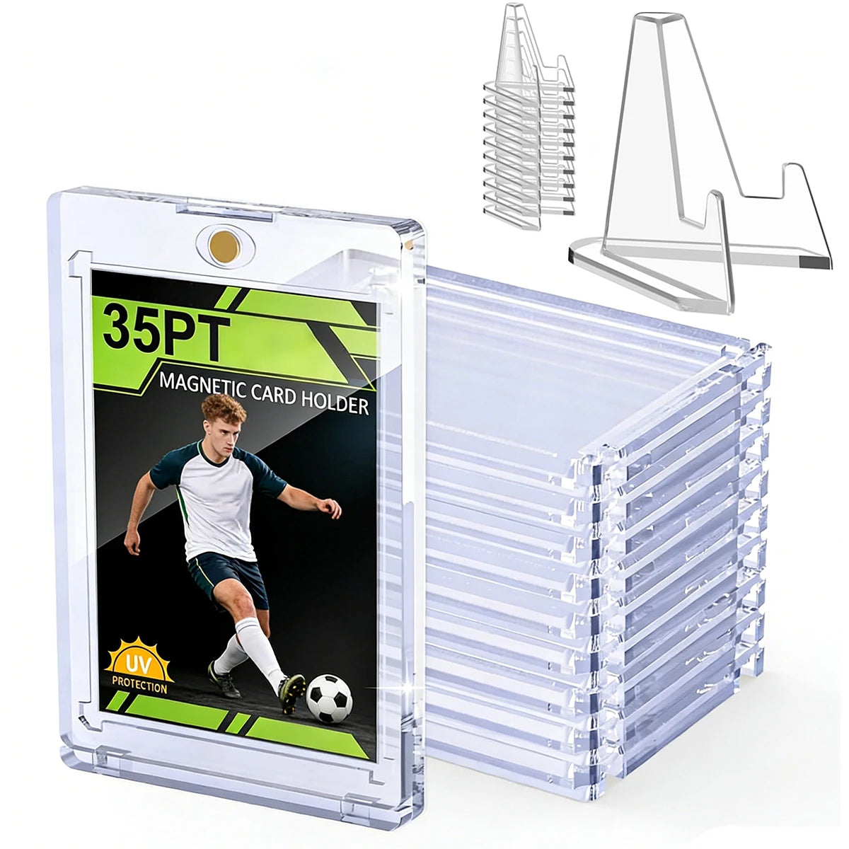 HexHoard Magnetic Card Holder with Display Stand – 35PT – 3 Colours to Choose From