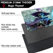 Terror Skeleton Mage TCG Playmat Magic Card Mat with Stitched Edge Non-Slip Durable Tabletop playmat Board Game Mat for TCG